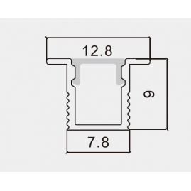 КОМПЛЕКТ АЛЮМІНІЄВИЙ ПРОФІЛЬ X1204S+МАТОВИЙ РОЗСІЮВАЧ A1204S