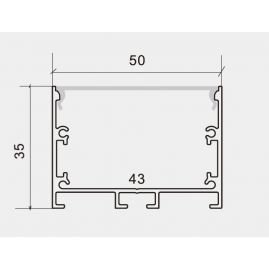 КОМПЛЕКТ АЛЮМІНІЄВИЙ ПРОФІЛЬ X500S+МАТОВИЙ РОЗСІЮВАЧ A500S