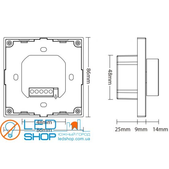 НАСТЕННЫЙ ДИММЕР Touch WS-Dim-PB