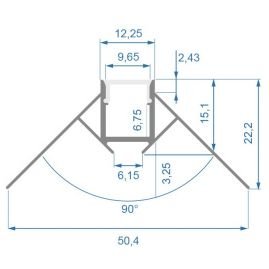 Aluminum profile kit X1602 + frosted diffuser A1602 | 13mm x 10mm Aluminum profile kit X1602 + frosted diffuser A1602 | 13mm x 10mm