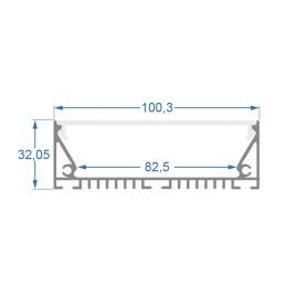 Комплект алюминиевый профиль X1701+матовый рассеиватель A1701