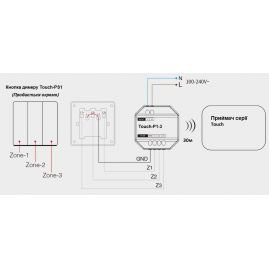 PUSH-пульт диммера Touch-P1-3