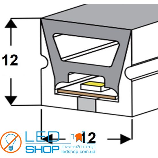 Гибкий неон светодиодный ST1212-12-12, 12мм*12мм, ІР67, 12V