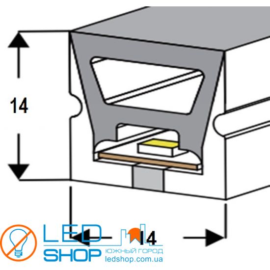 Гнучкий неон світлодіодний ST1414-20-24, 14мм*14мм, ІР67, 24V