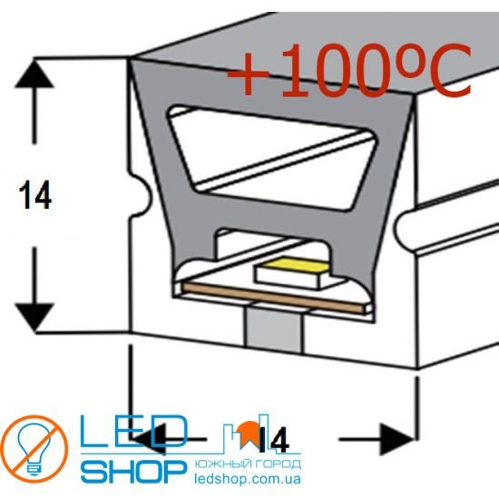 Гнучкий неон світлодіодний ST1414-10-24-Т, 14мм*14мм, ІР67, 24V