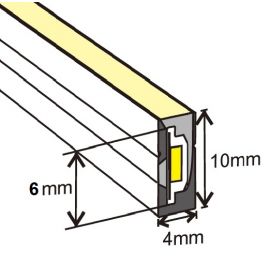 Flexible LED neon ST410-7-24, 4mm*10mm, IP67, 24V