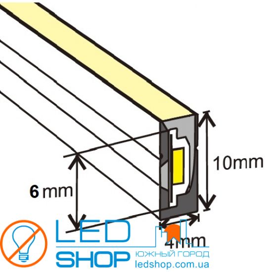 Flexible LED neon ST410-7-24, 4mm*10mm, IP67, 24V