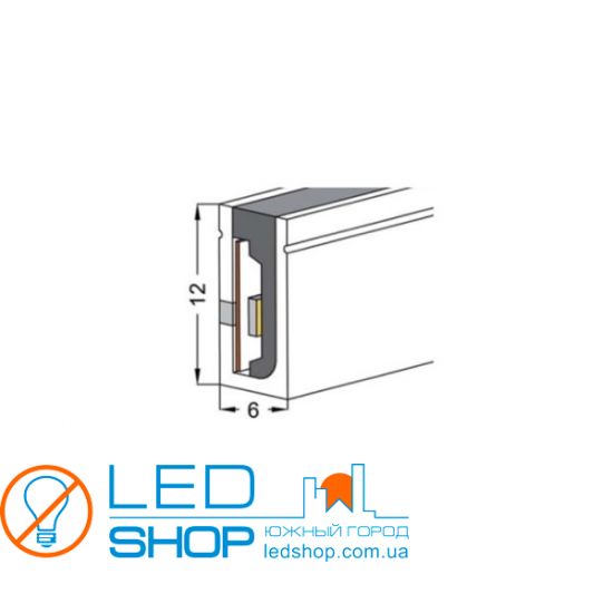 Светодиодный Гибкий неон  ST612-15-12,  6мм*12мм, ІР67, 12V