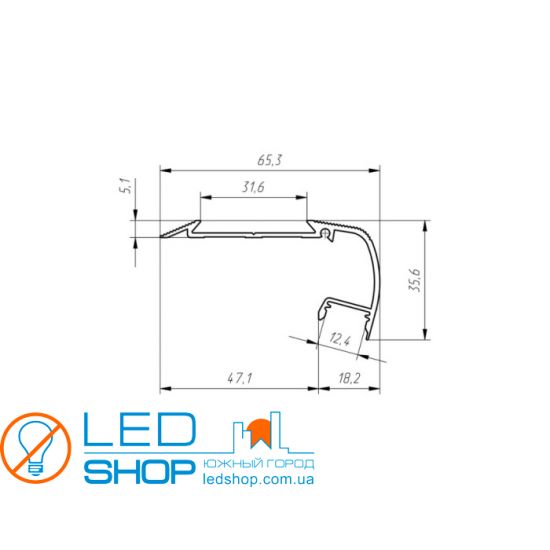 Алюминиевый профиль для подсветки ступеней Х105