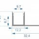 КОМПЛЕКТ АЛЮМИНИЕВЫЙ ПРОФИЛЬ X1605+МАТОВЫЙ РАССЕИВАТЕЛЬ A1605