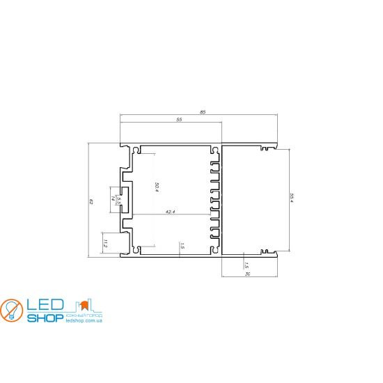 X700 aluminum profile 62mm x 85mm