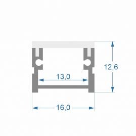 Комплект алюминиевый профиль X805+матовый рассеиватель A805 | 16мм х 13мм Комплект алюминиевый профиль X805+матовый рассеиватель A805 | 16мм х 13мм