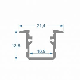Комплект алюмінієвий профіль X806 + матовий розсіювач A806 | 21мм х 13мм Комплект алюмінієвий профіль X806 + матовий розсіювач A806 | 21мм х 13мм