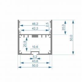 Комплект алюминиевый профиль X950+матовый рассеиватель A950