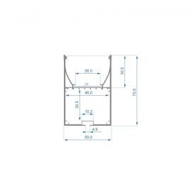 Комплект алюминиевый профиль X970+матовый рассеиватель A970