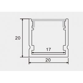 КОМПЛЕКТ АЛЮМІНІЄВИЙ ПРОФІЛЬ X1220S+МАТОВИЙ РОЗСІЮВАЧ A1220S