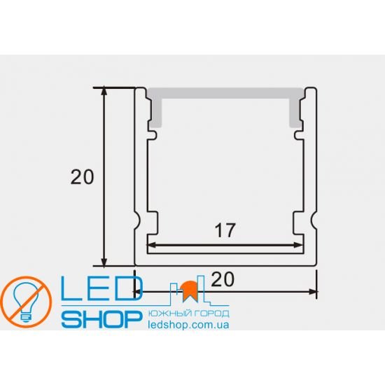 КОМПЛЕКТ АЛЮМІНІЄВИЙ ПРОФІЛЬ X1220S+МАТОВИЙ РОЗСІЮВАЧ A1220S КОМПЛЕКТ АЛЮМІНІЄВИЙ ПРОФІЛЬ X1220S+МАТОВИЙ РОЗСІЮВАЧ A1220S