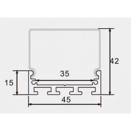 КОМПЛЕКТ АЛЮМИНИЕВЫЙ ПРОФИЛЬ X2304S+МАТОВЫЙ РАССЕИВАТЕЛЬ A2304S
