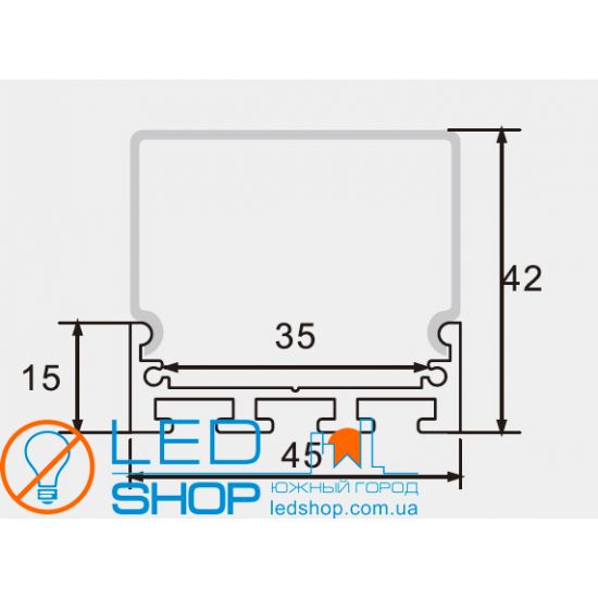 КОМПЛЕКТ АЛЮМИНИЕВЫЙ ПРОФИЛЬ X2304S+МАТОВЫЙ РАССЕИВАТЕЛЬ A2304S КОМПЛЕКТ АЛЮМИНИЕВЫЙ ПРОФИЛЬ X2304S+МАТОВЫЙ РАССЕИВАТЕЛЬ A2304S