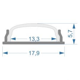 Комплект алюмінієвий профіль X1301 + матовий розсіювач A1301