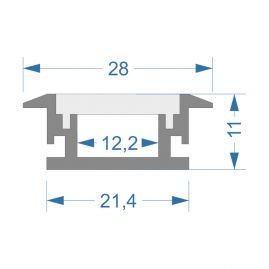 Комплект алюминиевый профиль X802+матовый рассеиватель A802