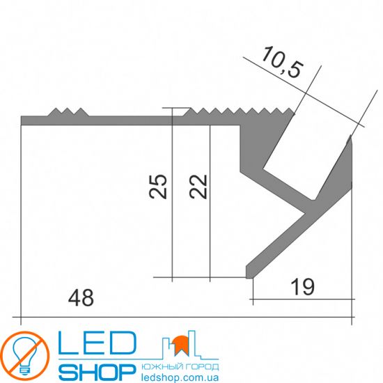 Профіль для підсвічування сходів Х100