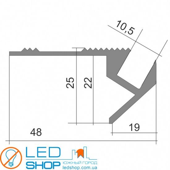 Профіль для підсвічування сходів Х100